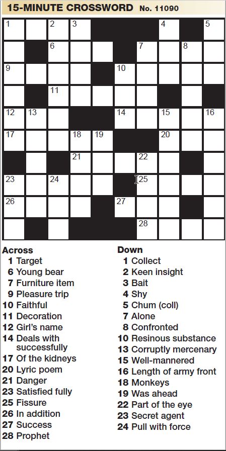 Thumbnail for Fifteen Minute Crossword 10x10