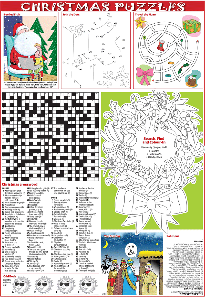 Thumbnail for Christmas variety page for the whole family. 262mm x 380mm