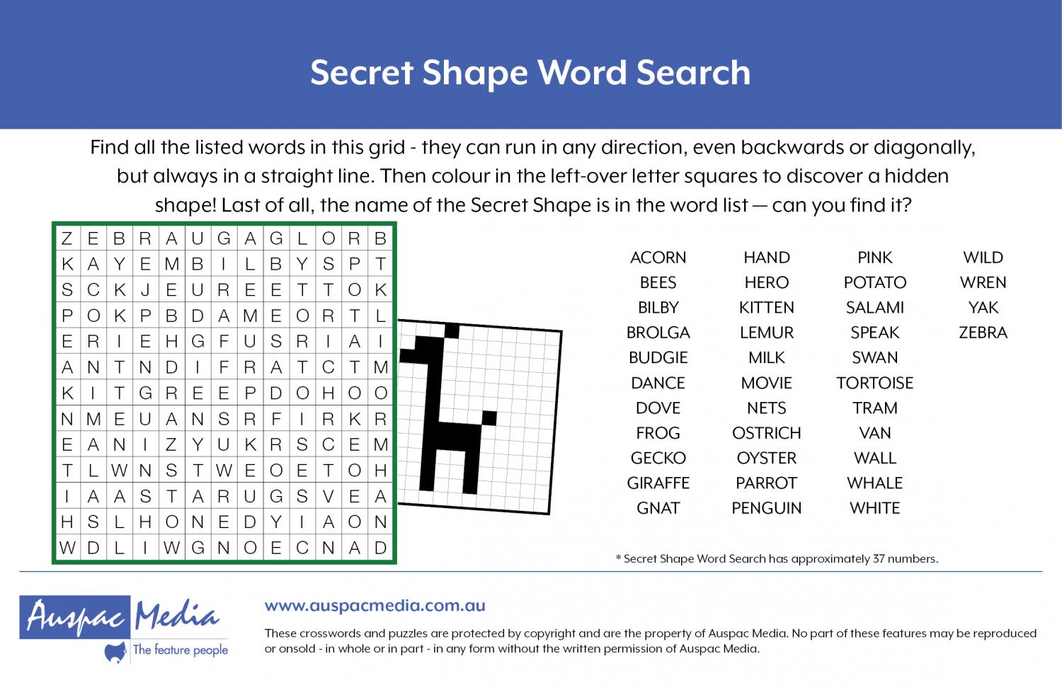 Thumbnail for Secret Shape Word Search