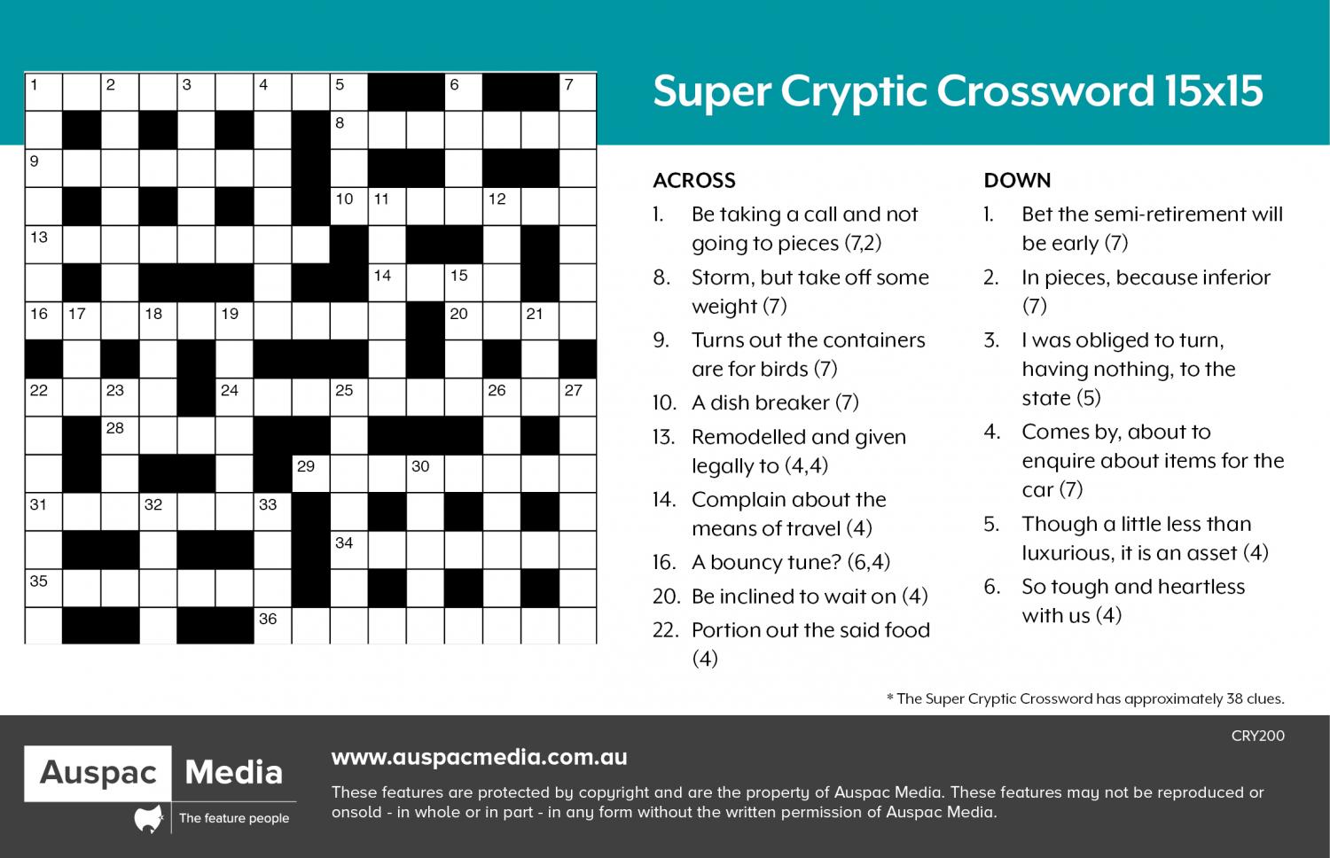 Auspac Media - The Feature People Crosswords Cryptic.