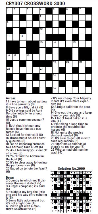 Thumbnail for Cryptic 307 Crossword 13x13