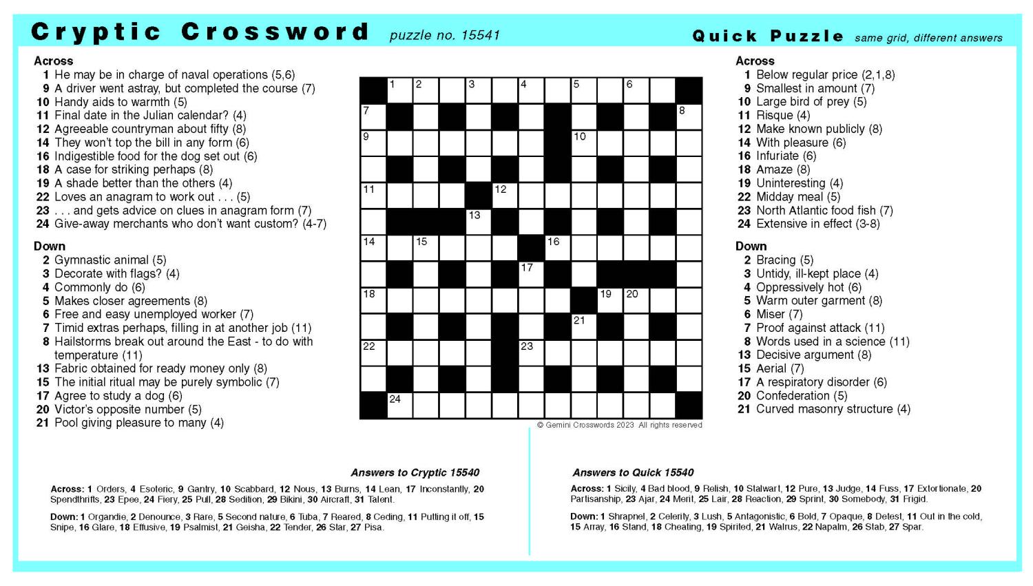 Thumbnail for Daily Double Crossword 13x13 Gem
