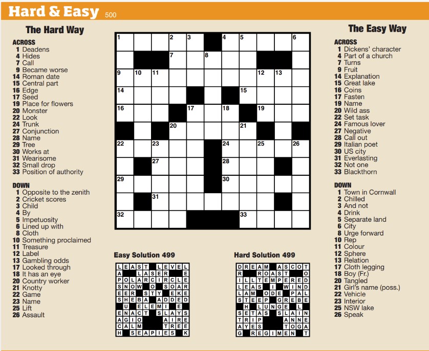 Thumbnail for Hard & Easy Crossword 11x11
