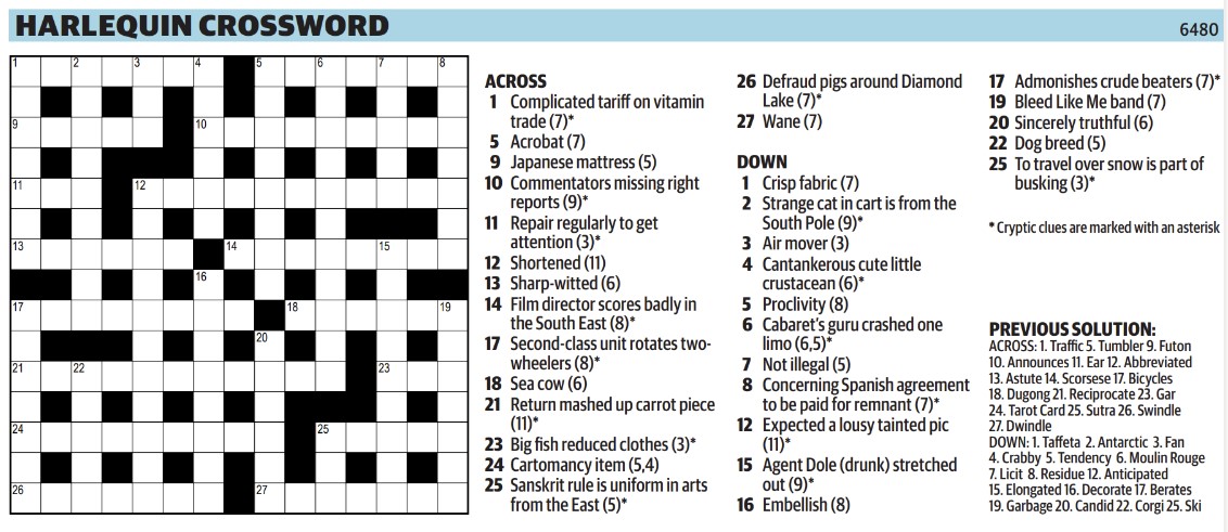 Thumbnail for Harlequin Crossword 15x15