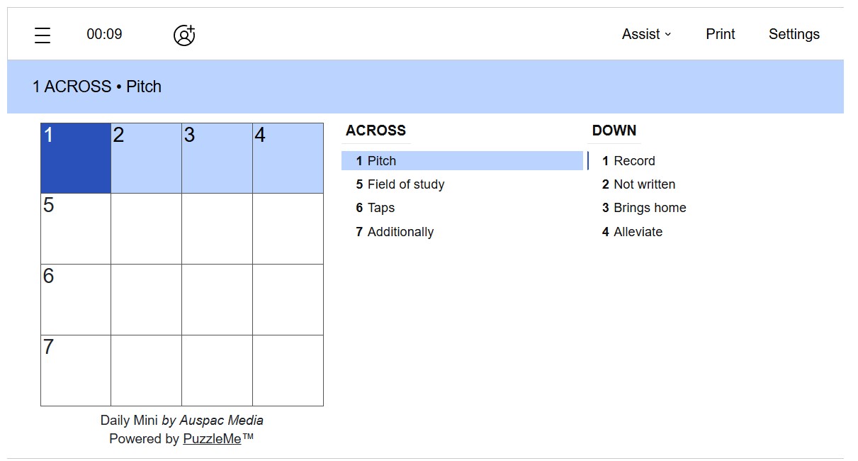 Thumbnail for Online Mini Crosswords