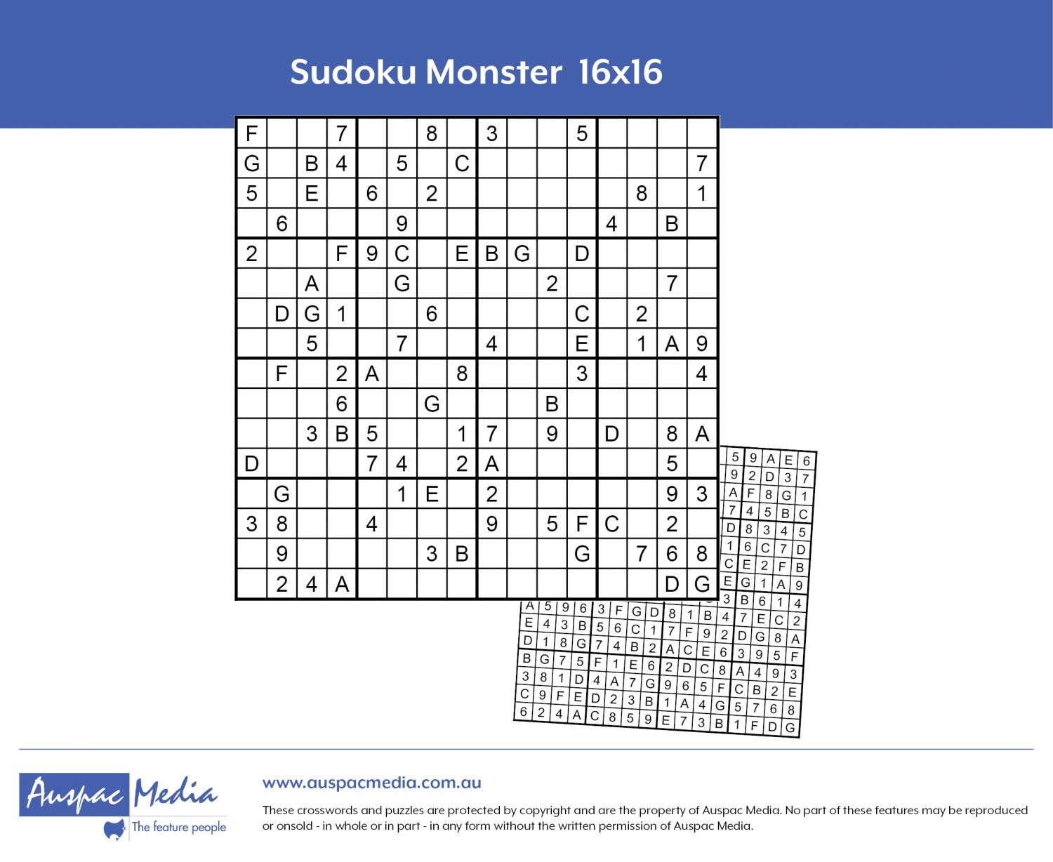 Sudoku 16x16 - Difícil 