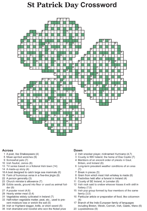 Thumbnail for St Patrick's Day Crossword