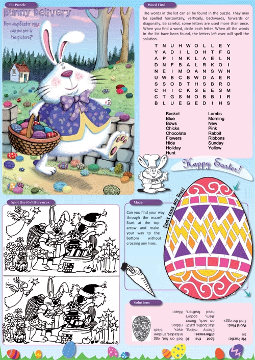 Thumbnail for Easter kids activity paginated tabloid  page