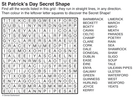 Thumbnail for St Patrick's Day Word Search