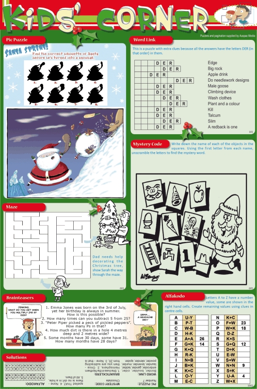Thumbnail for Kids' Corner puzzle pages